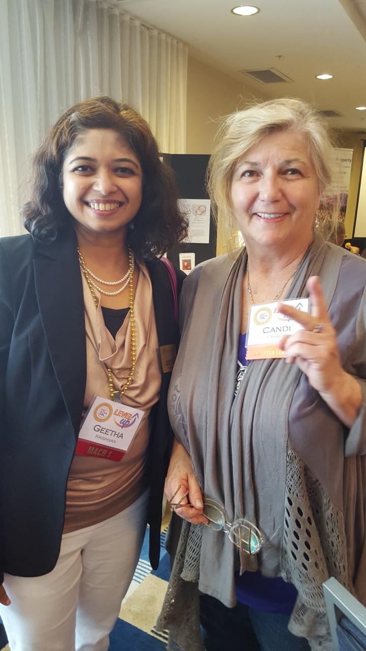 Geetha Krishnan with a fellow guest at a professional gathering